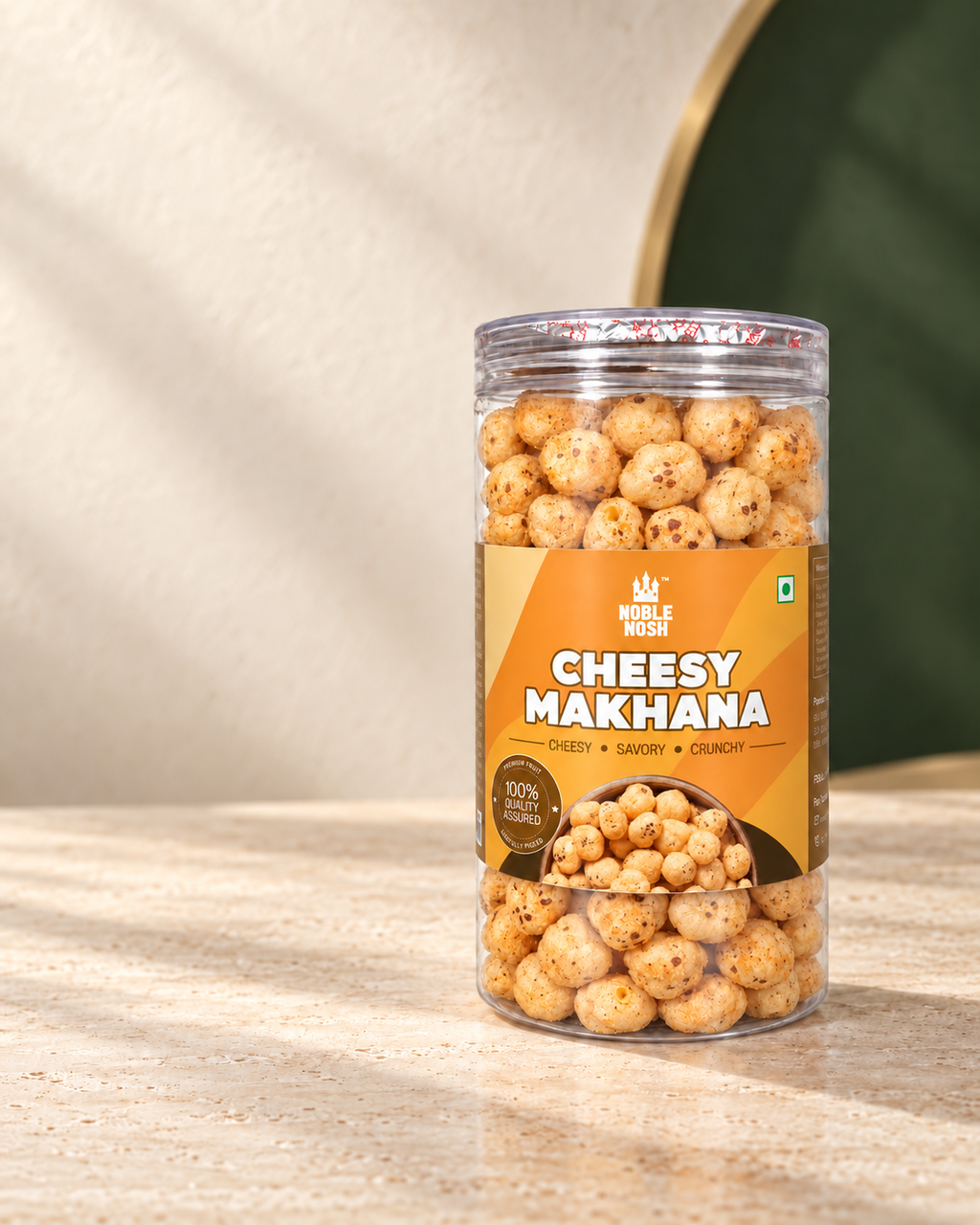 Noble Nosh Cheesy Makhana 75 g — lifestyle product photo