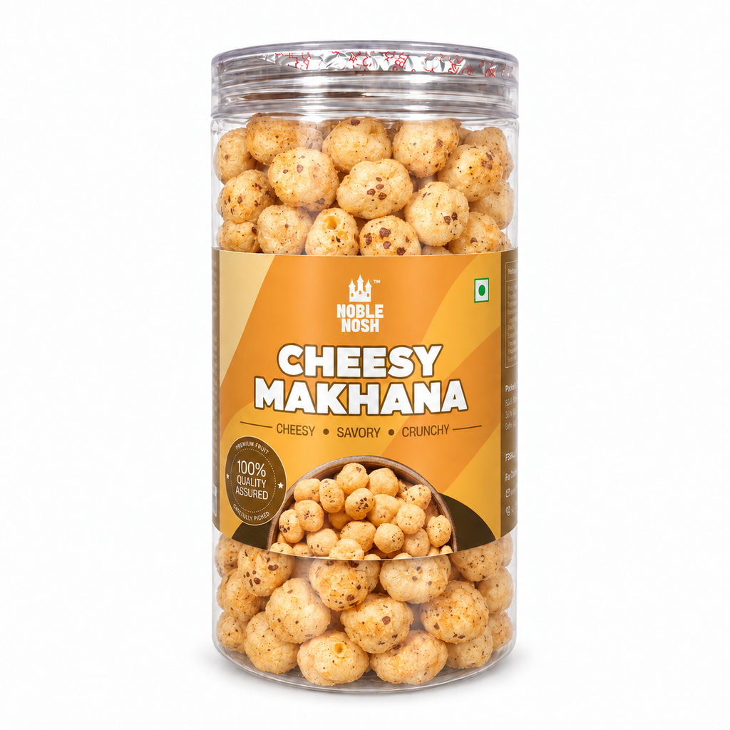 Noble Nosh Cheesy Makhana 75 g — jar on white background