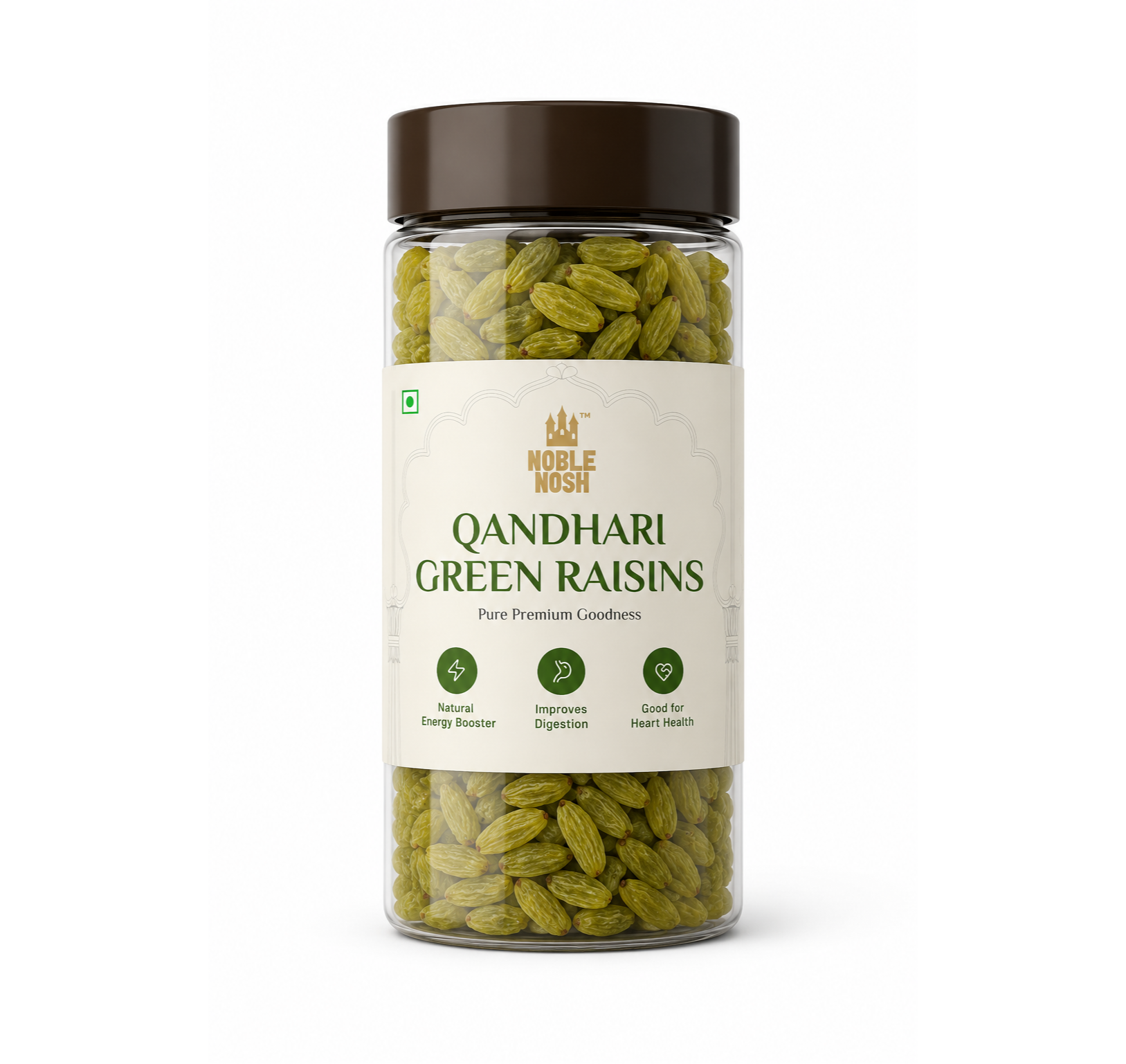 Qandhari Green Raisins – Premium Dried Fruit (250g Jar)
