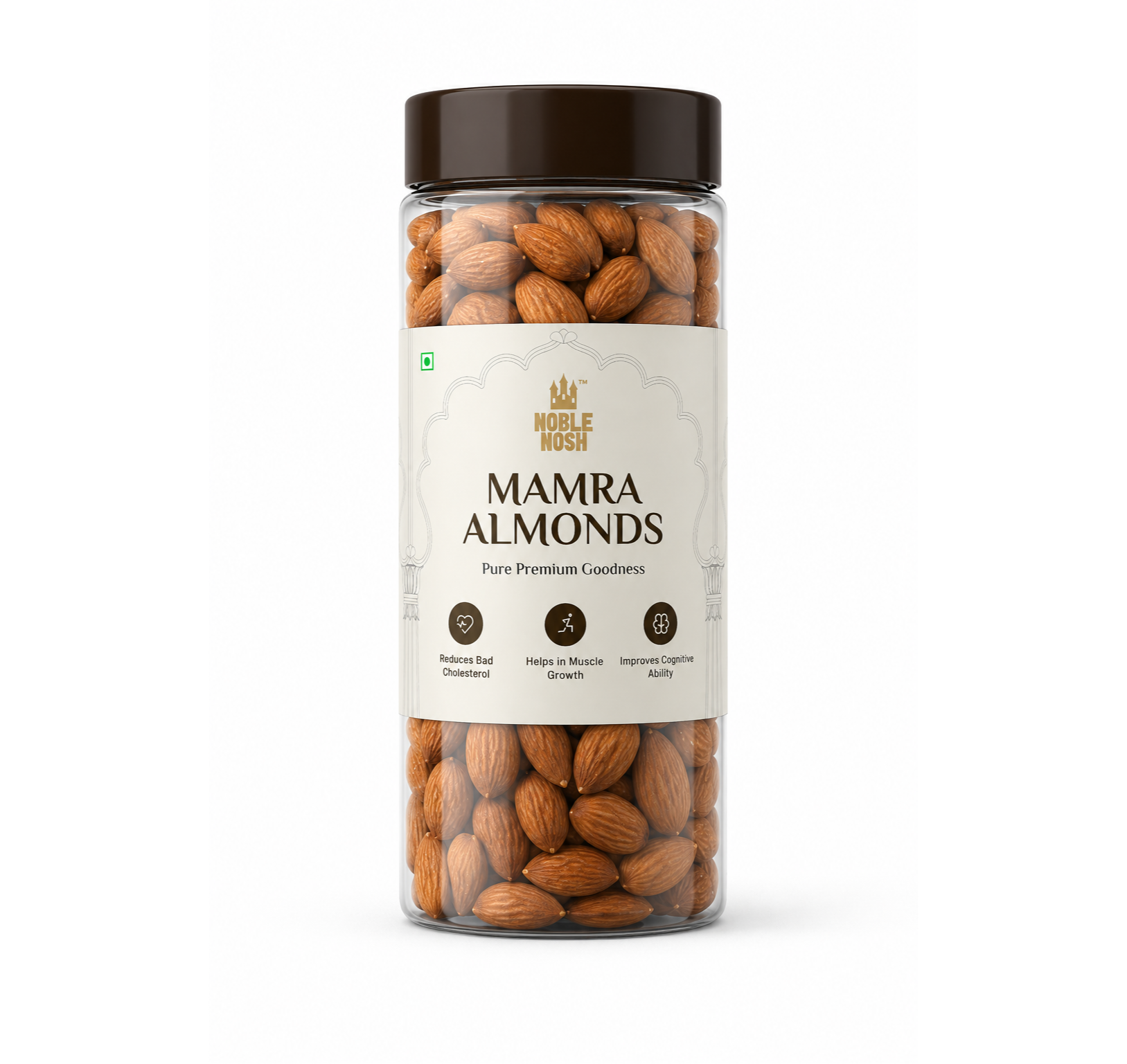 Mamra Almonds – Premium Dried Nuts (500g Jar)