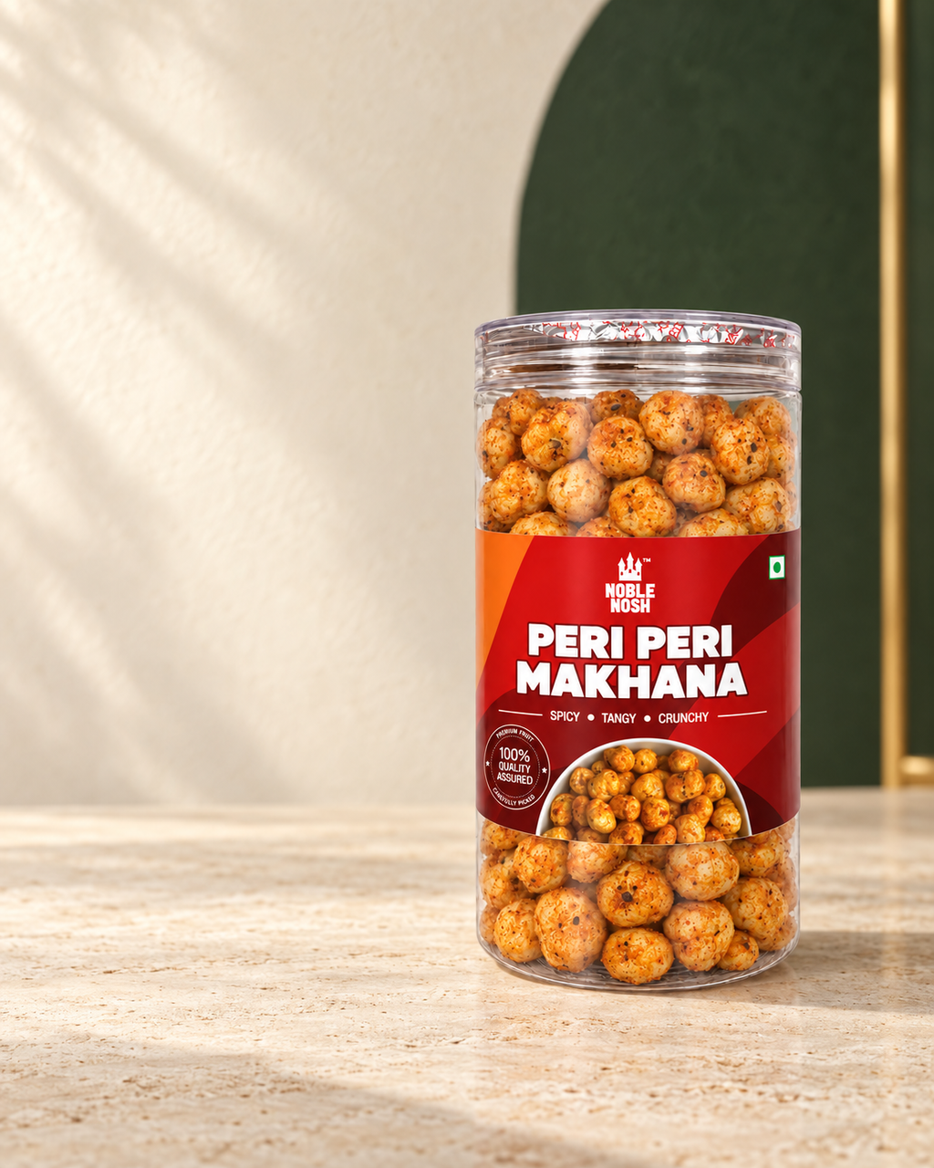 Noble Nosh Peri Peri Makhana 75 g — lifestyle product photo