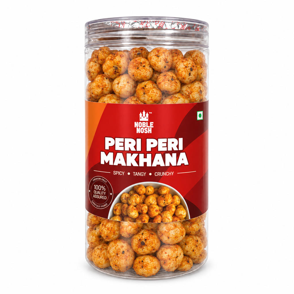 Noble Nosh Peri Peri Makhana 75 g — jar on white background