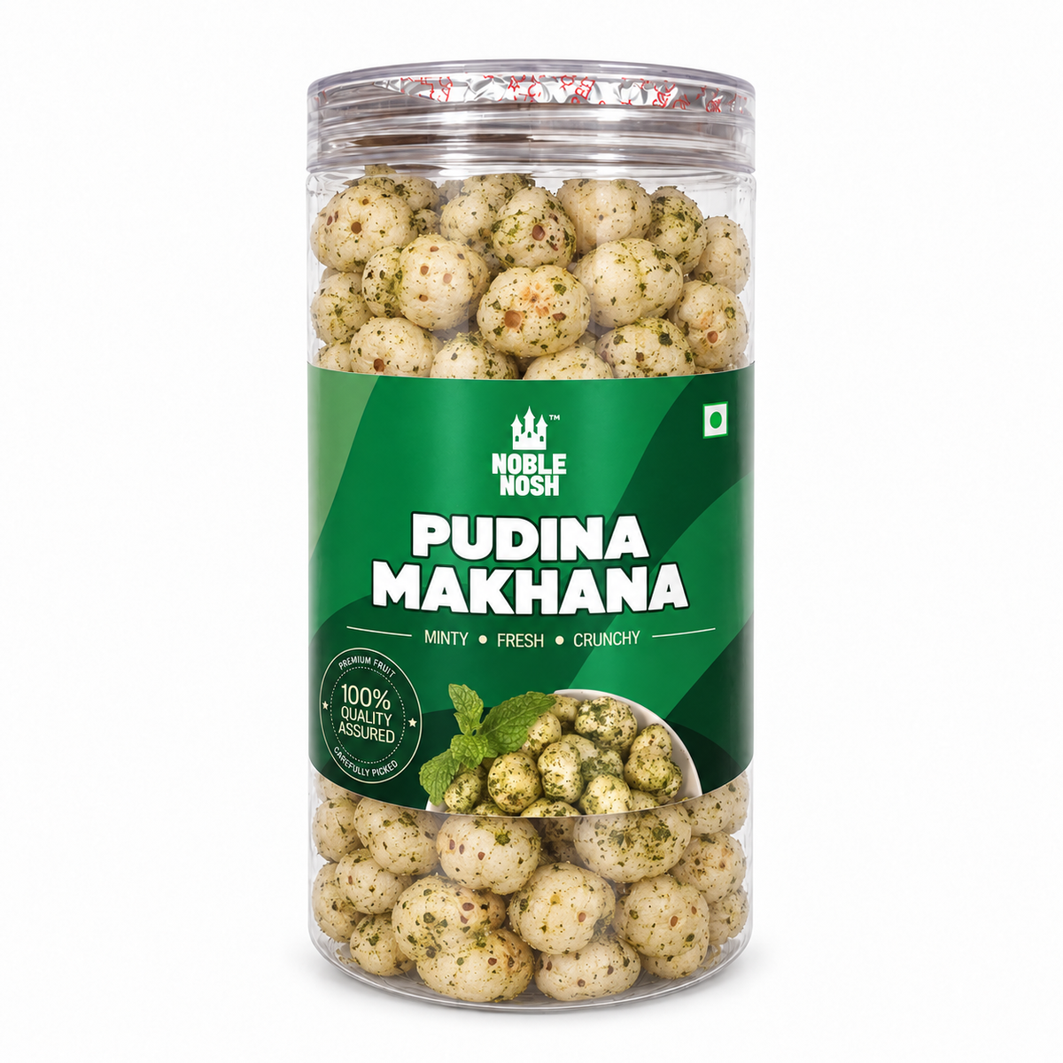 Noble Nosh Pudina Makhana 75 g — jar on white background